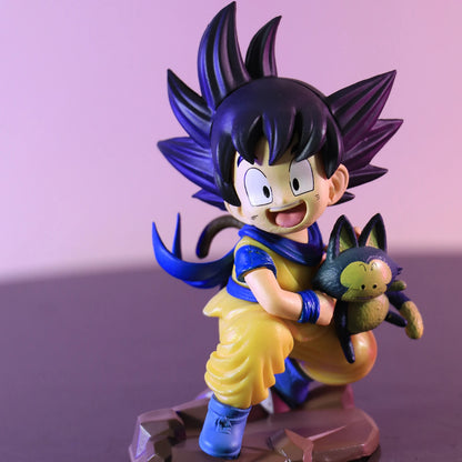 Anime Dragon Ball Q Version Figures Childhood Goku Holding Poole PVC 10cm Collection Model Toys as Decorative Gifts