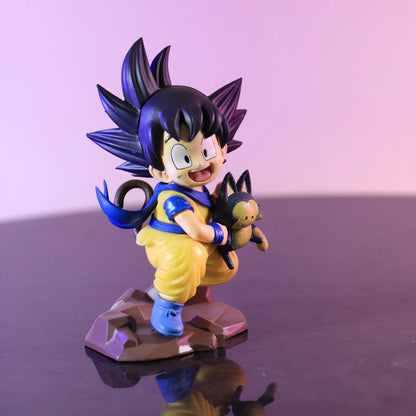 Anime Dragon Ball Q Version Figures Childhood Goku Holding Poole PVC 10cm Collection Model Toys as Decorative Gifts