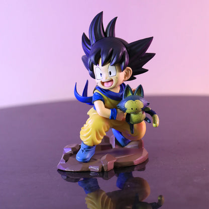 Anime Dragon Ball Q Version Figures Childhood Goku Holding Poole PVC 10cm Collection Model Toys as Decorative Gifts